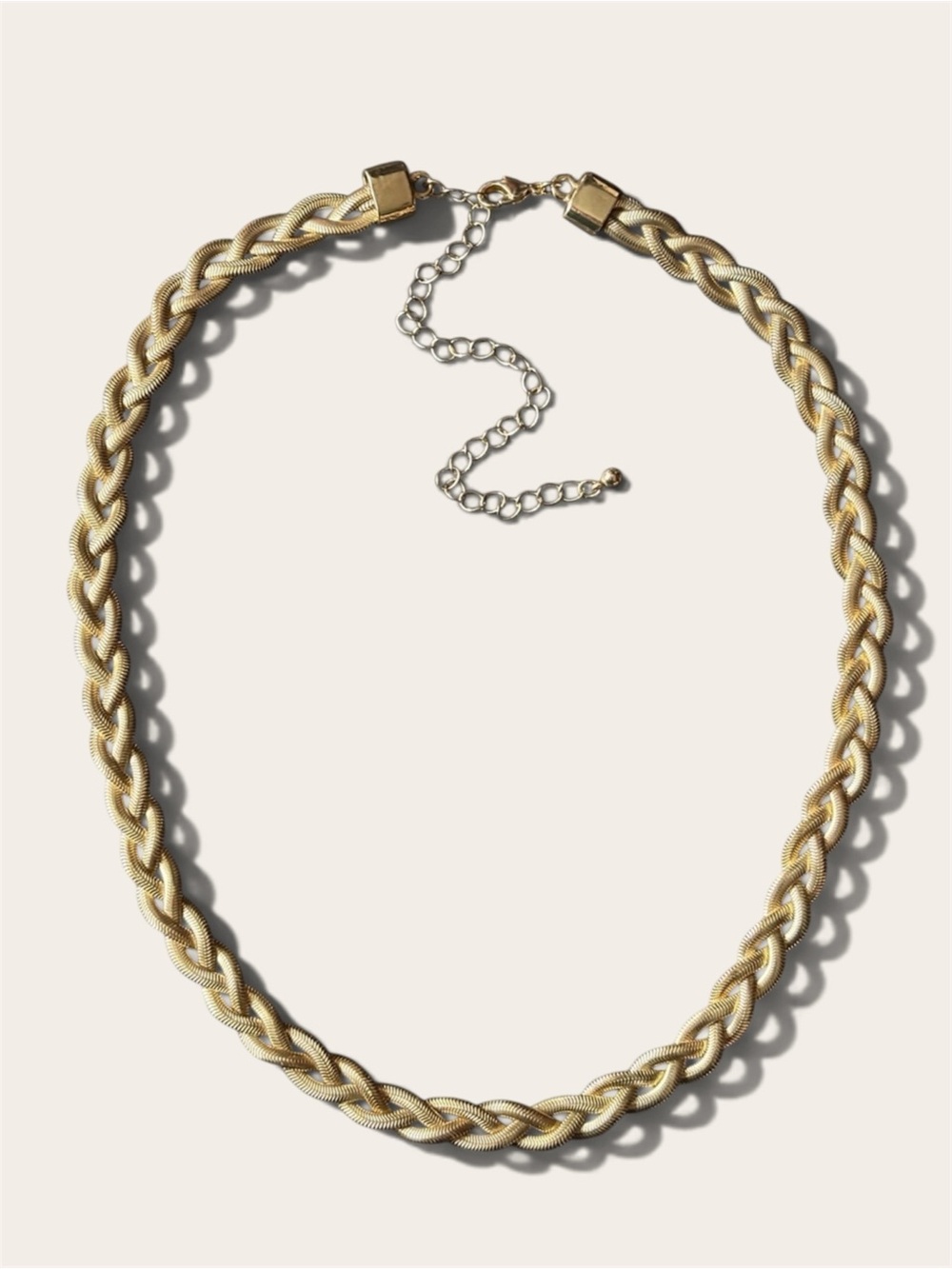 Gold Braided Chain Necklace | Adjustable